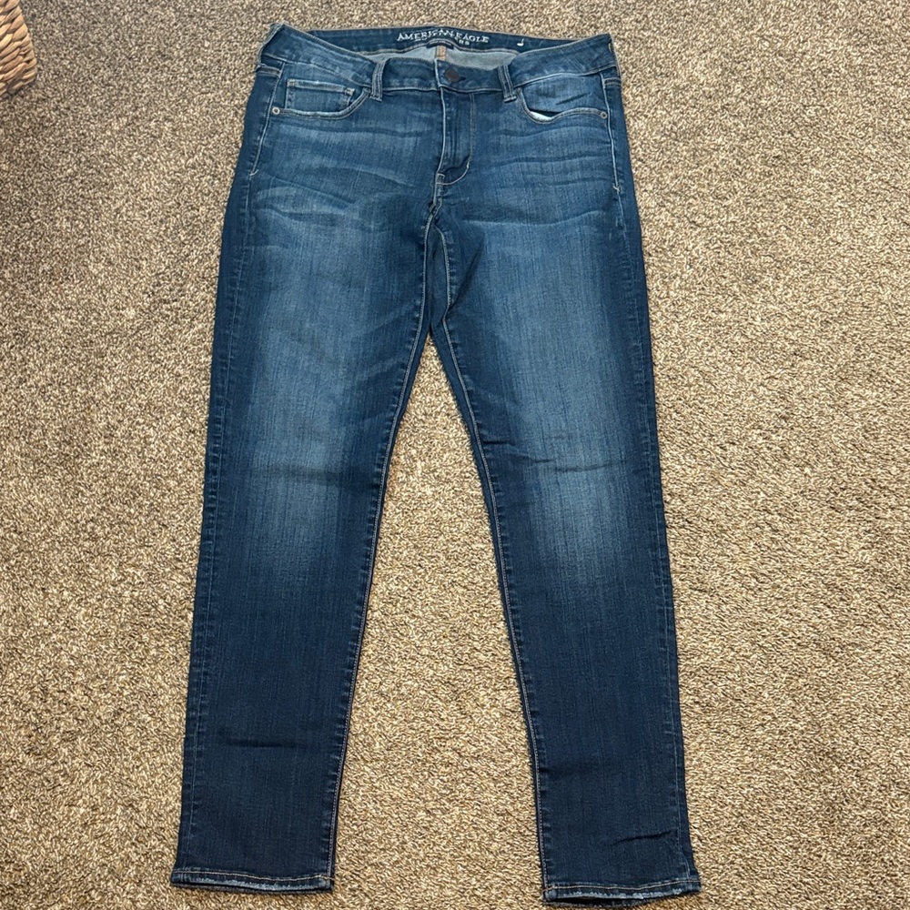 American Eagle Outfitters Women's Dark Blue Skinny Jeans